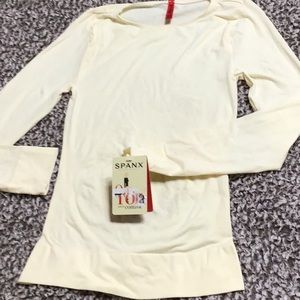 Spanx Control Top M Vanilla Long Sleeve NWT
